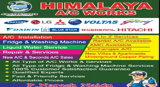 Front Load Washing Machine Repair Service in Anantapur : Himalaya AC Works in ANANTAPUR