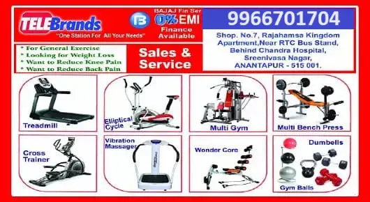 Zelex Fitness Equipment Dealers in Anantapur  : Fitness World in Ramachandra Nagar