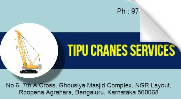 Tipu Cranes Services in Roopena Agrahara, Bengaluru