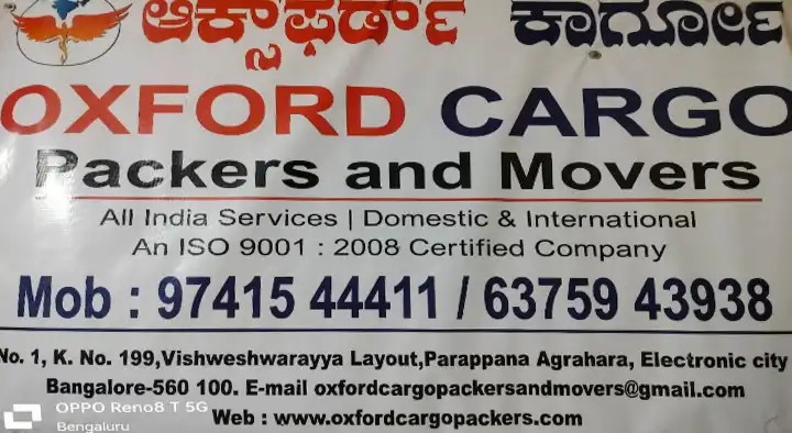 Mini Van And Truck On Rent in Bengaluru (Bangalore) : Oxford Cargo Packers and Movers in Parappana Agrahara