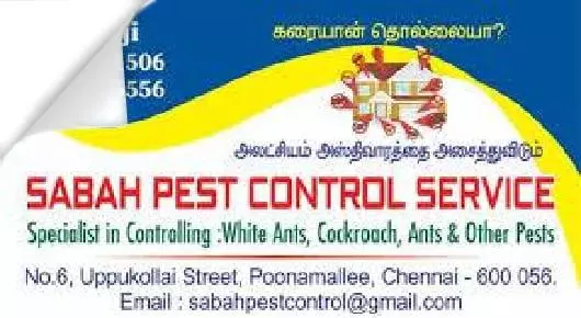 Pest Control Services in Chennai (Madras) : Sabah Pest Control Service in Poonamallee