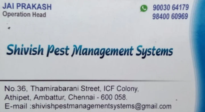 Pest Control Services in Coimbatore : Shivish Pest Management Systems in Gandhipuram