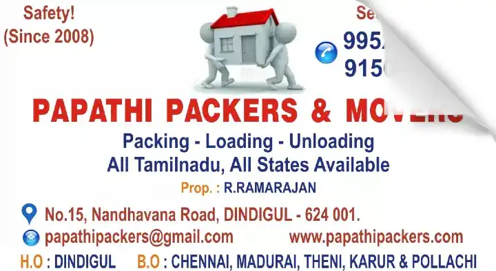 Mini Van And Truck On Rent in Dindigul  : Papathi Packers and Movers in RM Colony