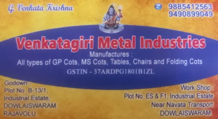 Venkatagiri Metal Industries in Dowlaiswaram, East Godavari