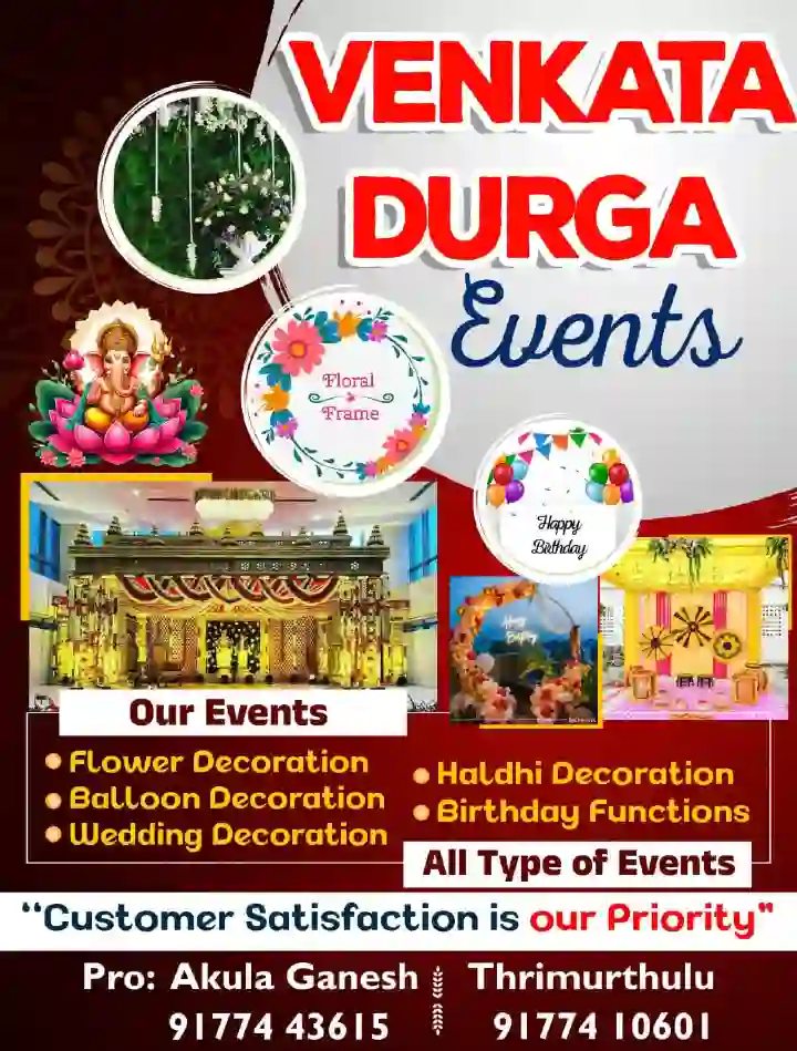 Venkata Durga  Flower Decorations in Konaseema, East Godavari