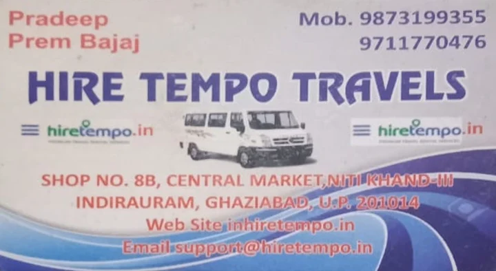 Tempo Travel Rentals in Ghaziabad   : Hire Tempo Travels in Indirauram