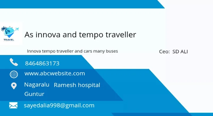 AS Innova and Tempo Traveler in Nagaralu, Guntur