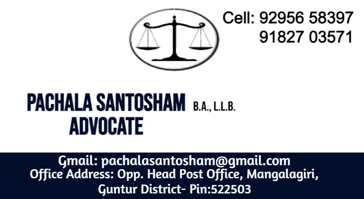 Advocates in Guntur  : Pachala Santosham Advocate in Mangalagiri