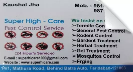 Pest Control Services in Haryana : Super High- Care Pest Control Services in Faridabad