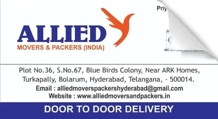 Allied Movers and Packers (India) near Bolarum in Hyderabad