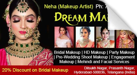 Beauty Parlour Training Centre in Hyderabad : Dream Makeup in Dilsukh Nagar