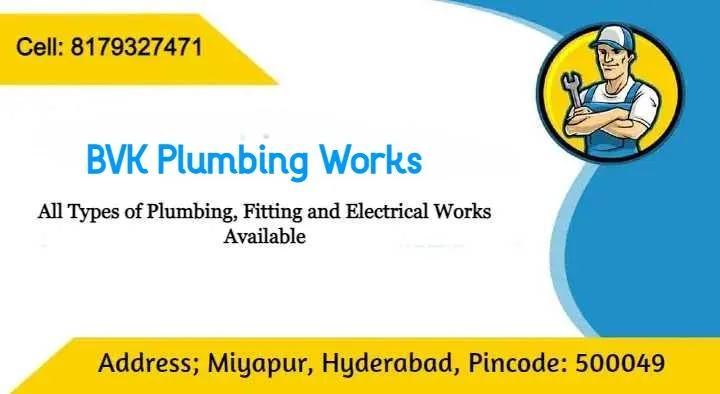 Plumbers in Hyderabad  : BVK Plumbing Works in Miyapur