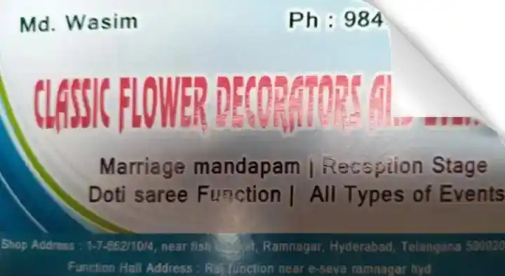 Classic Flower Decorations and Events in Ramnagar, Hyderabad
