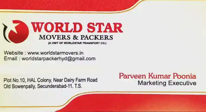 World Star Movers and Packers in Secunderabad, Hyderabad