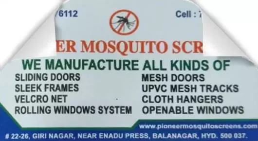 Mosquito Net Products Dealers in Hyderabad  : Pioneer Mosquito Screens in Balanagar