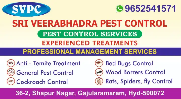 Sri Veerabhadra Pest Control in Gajularamaram, Hyderabad