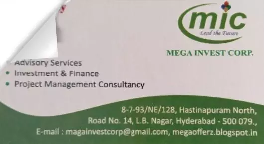 Finance Banks in Hyderabad  : Mega Invest Corp in LB Nagar