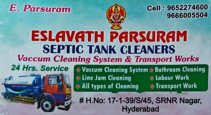 Eslavath Parsuram Septic Tank Cleaners in Gopanpally Tanda, Hyderabad