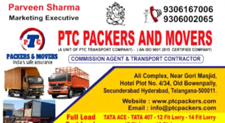 PTC Packers and Movers in Secunderabad, Hyderabad