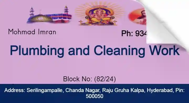 Plumbing and Cleaning Work in Serilingampalle, Hyderabad