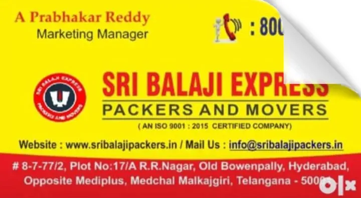 Sri Balaji Express Packers and Movers in Old Bowenpally, Hyderabad