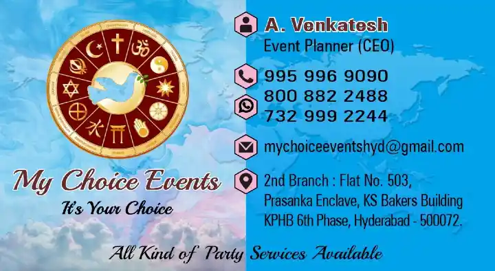 My Choice Events in Kphb Colony, Hyderabad