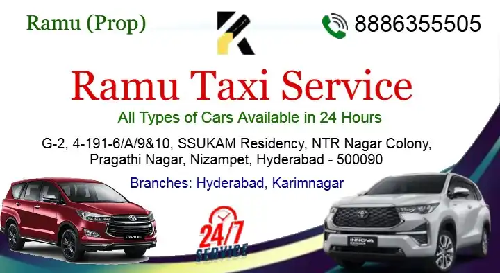 Ramu Taxi Service in Nizampet, Hyderabad