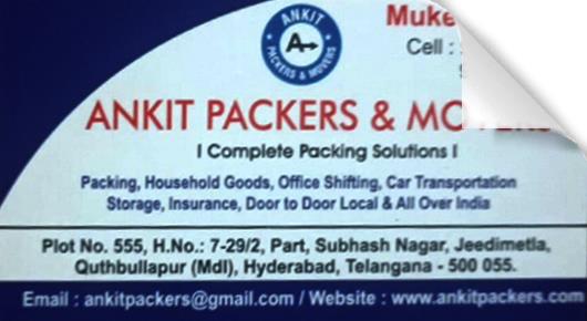 Ankit Packers and Movers in Jeedimetla, Hyderabad