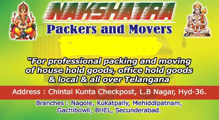 Nakshatra Packers and Movers in LB Nagar, Hyderabad