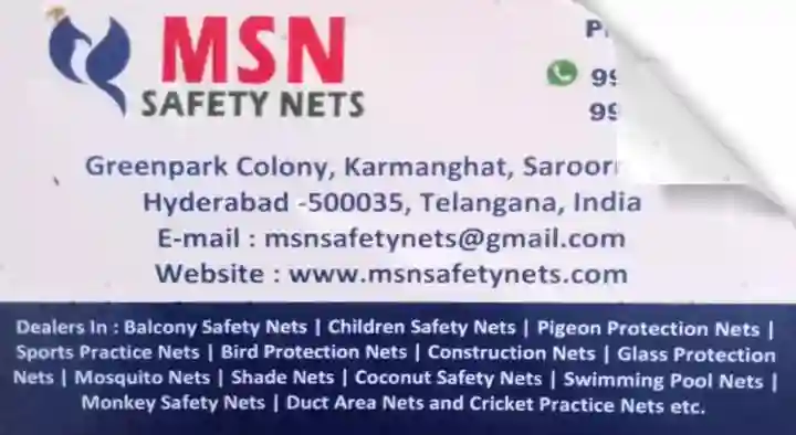 Wire Mesh Product Dealers in Hyderabad : MSN Safety Nets in Saroor Nagar