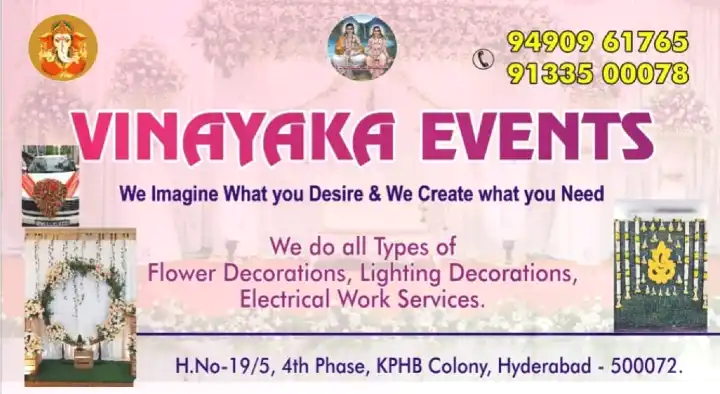 Event Organisers in Hyderabad  : Vinayaka Events in Kphb Colony
