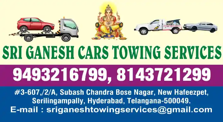 Breakdown Vehicle Recovery Service in Hyderabad : Sri Ganesh Car and Bike Towing Services in Serilingampally