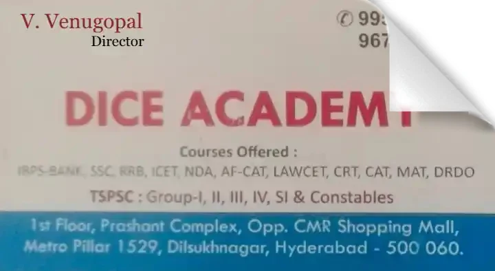 Coaching Centres in Hyderabad  : Dice Academy in Dilsukhnagar