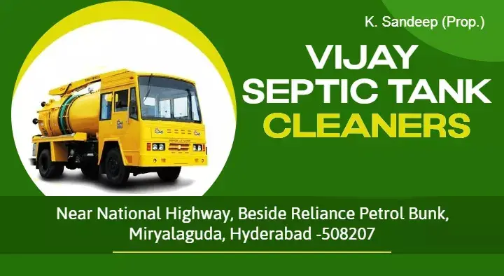 Latrine Tank Cleaning Service in Hyderabad : Vijay Septic Tank Cleaners in Miryalaguda