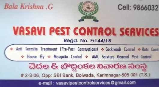 Pest Control Service For Termite in Karimnagar  : Vasavi Pest Control Services in Boiwada