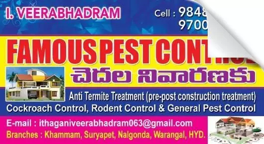 Pest Control Services in Khammam : Famous Pest Control in Srinagar Colony