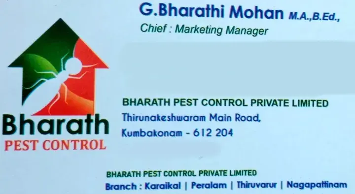 Pest Control For Cockroach in Kumbakonam  : Bharat Pest Control in Thirunageswaram
