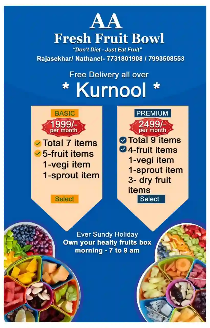 AA Fresh Fruit Bowl in Main Road, Kurnool