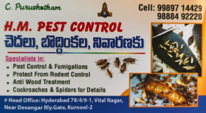 HM Pest Control in Vital Nagar, Kurnool