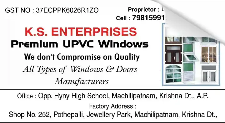 KS Enterprises Premium UPVC Windows in Hyny High School, Machilipatnam
