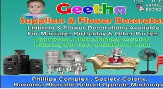 Function Lighting Decoration in Madanapalle  : Geetha Suppliers And Flower Decorators in Society Colony