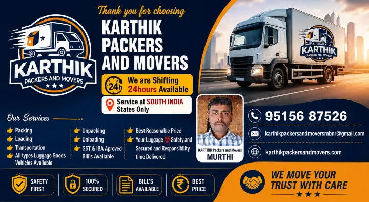 karthik packers and movers near hanumanpura in mahabubnagar telangana,Ramaiah Bowli in Mahabubnagar