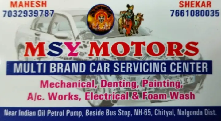 MSY Motors Multi Brand Car Servicing Center in Chityal, Nalgonda