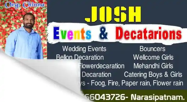 Event Organisers in Narsipatnam : Josh Events and Decorators in Bus Stand