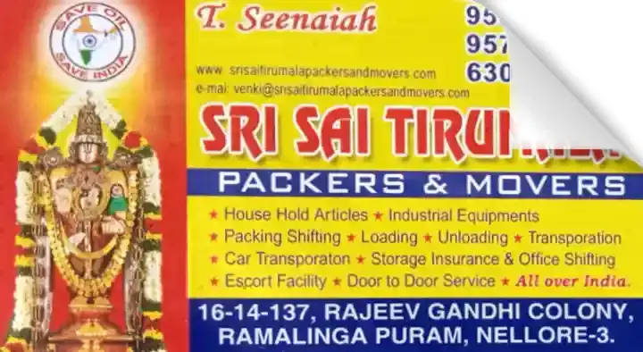 Packers And Movers in Nellore : Sri Sai Tirumala Packers and Movers in Ramalingapuram