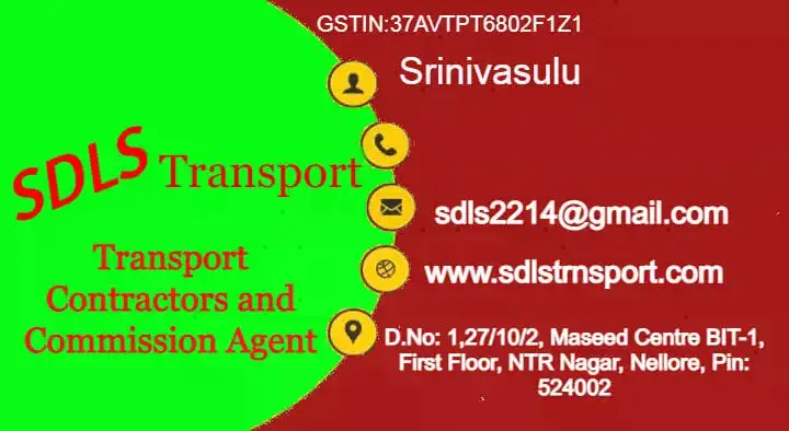 Transport Commission Agents in Nellore  : SDLS Transport in NTR Nagar