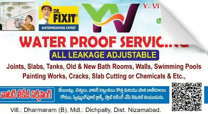 Fosroc Waterproofing Works in Nizamabad  : YV Water Proof Servicing in Dichpally
