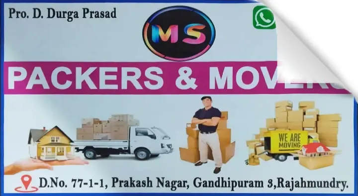 Packing Services in Rajahmundry (Rajamahendravaram) : MS Packers and Movers in Prakash Nagar