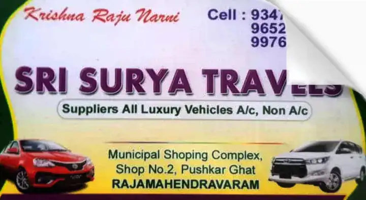 Luxury Vehicles in Rajahmundry (Rajamahendravaram) : Sri Surya Travels in Pushkar Ghat