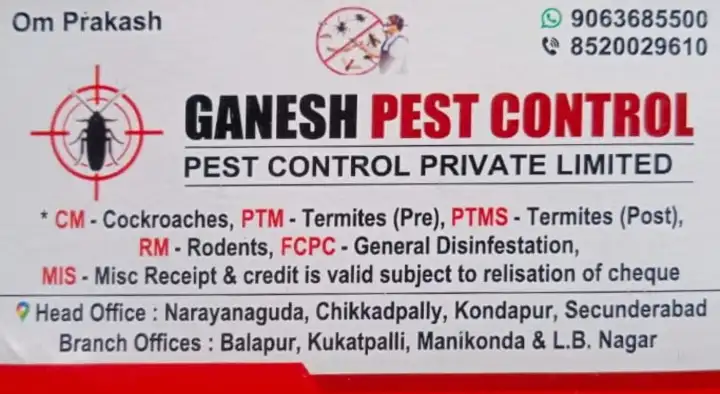 Ganesh Pest Control in Kondapur